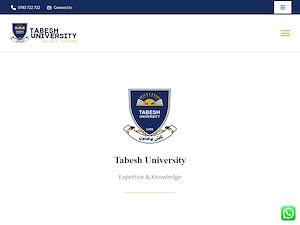 Tabesh University's official website homepage screenshot