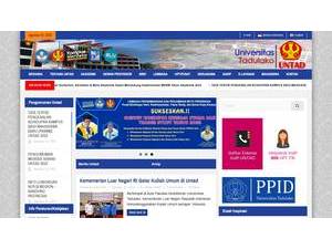 Tadulako University's official website homepage screenshot