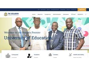 Tai Solarin University of Education's official website homepage screenshot