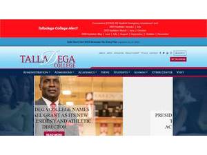 Talladega College's official website homepage screenshot