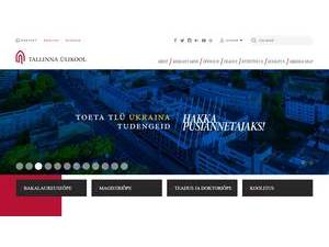 Tallinn University's official website homepage screenshot