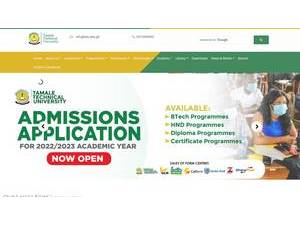 Tamale Technical University's official website homepage screenshot