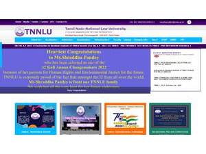 Tamil Nadu National Law University's official website homepage screenshot