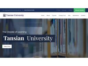 Tansian University's official website homepage screenshot