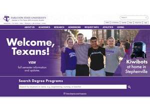 Tarleton State University's official website homepage screenshot