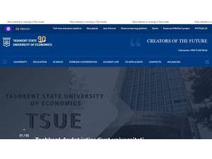 Tashkent State University of Economics's official website homepage screenshot