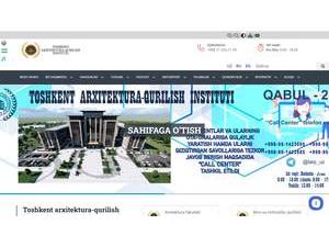 Tashkent University of Architecture and Civil Engineering's official website homepage screenshot