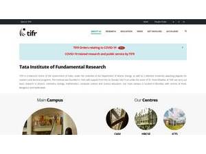 Tata Institute of Fundamental Research's official website homepage screenshot