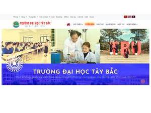 Tay Bac University's official website homepage screenshot