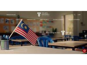 Taylor's University's official website homepage screenshot