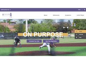 Taylor University's official website homepage screenshot