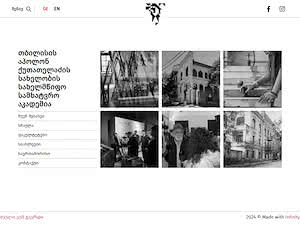 Tbilisi State Academy of Arts's official website homepage screenshot
