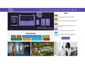 Technical University of Liberec's official website homepage screenshot