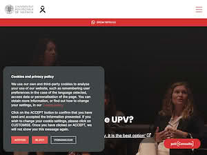 Technical University of Valencia's official website homepage screenshot