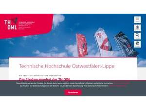 Technische Hochschule Ostwestfalen-Lippe's official website homepage screenshot