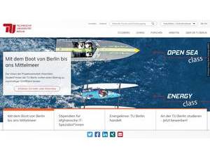 Technische Universität Berlin's official website homepage screenshot