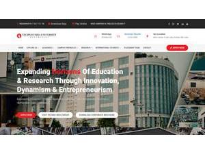 Techno India University's official website homepage screenshot