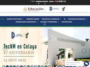 Technological Institute of Celaya's official website homepage screenshot