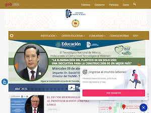 Technological Institute of Hermosillo's official website homepage screenshot