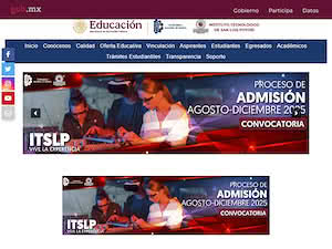 Technological Institute of San Luis Potosi's official website homepage screenshot