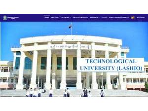 Technological University, Lashio's official website homepage screenshot