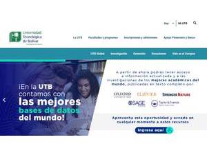 Technological University of Bolívar's official website homepage screenshot
