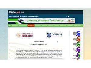Technological University of Mezquital Valley's official website homepage screenshot