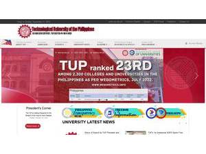Technological University of the Philippines's official website homepage screenshot