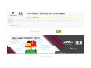 Technological University of Zinacantepec's official website homepage screenshot