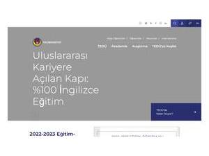 Ted Üniversitesi's official website homepage screenshot