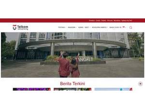 Telkom University's official website homepage screenshot