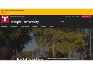 Temple University's official website homepage screenshot