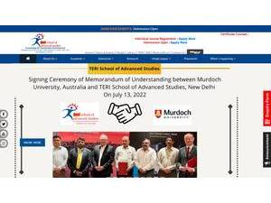 TERI School of Advanced Studies's official website homepage screenshot