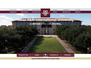Texas A&M International University's official website homepage screenshot