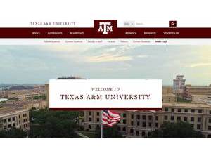 Texas A&M University's official website homepage screenshot