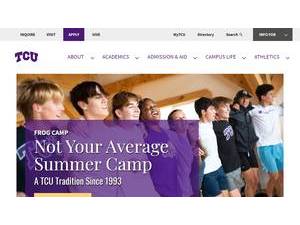 Texas Christian University's official website homepage screenshot