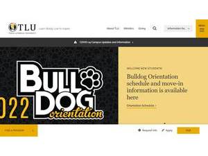 Texas Lutheran University's official website homepage screenshot
