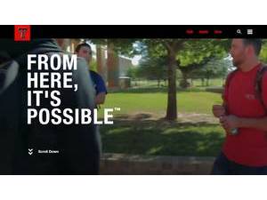 Texas Tech University's official website homepage screenshot