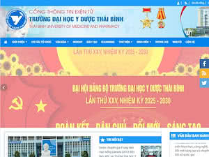 Thai Binh University of Medicine and Pharmacy's official website homepage screenshot