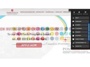 Thapar Institute of Engineering and Technology's official website homepage screenshot