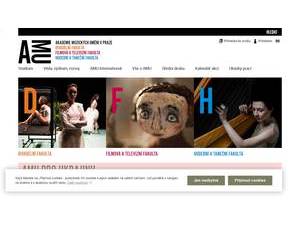 The Academy of Performing Arts in Prague's official website homepage screenshot