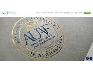 The American University of Afghanistan's official website homepage screenshot