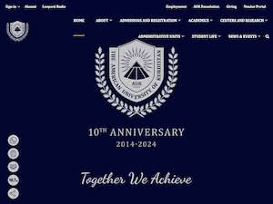 The American University of Kurdistan's official website homepage screenshot