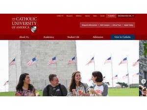 The Catholic University of America's official website homepage screenshot