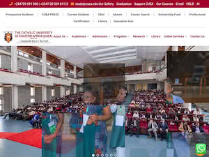 The Catholic University of Eastern Africa's official website homepage screenshot