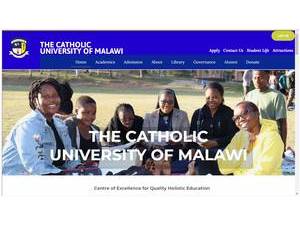 The Catholic University of Malawi's official website homepage screenshot