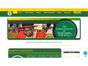 The Catholic University of South Sudan's official website homepage screenshot
