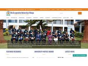 The Co-operative University of Kenya's official website homepage screenshot