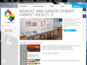 The Cooper Union for the Advancement of Science and Art's official website homepage screenshot