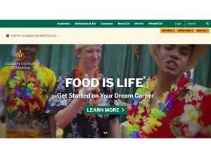 The Culinary Institute of America's official website homepage screenshot